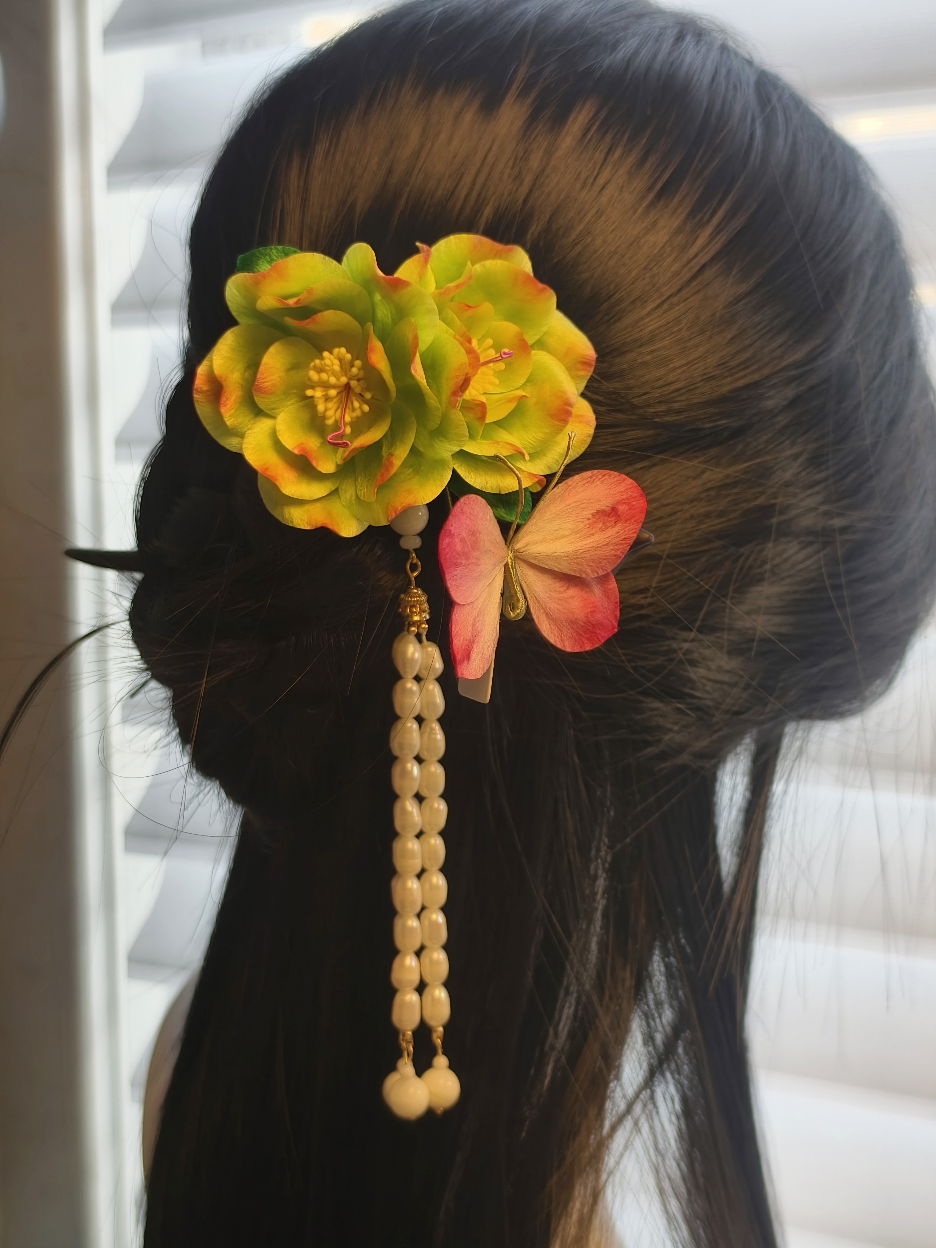 非遗送花流苏发簪古典发簪手工国风气质百搭