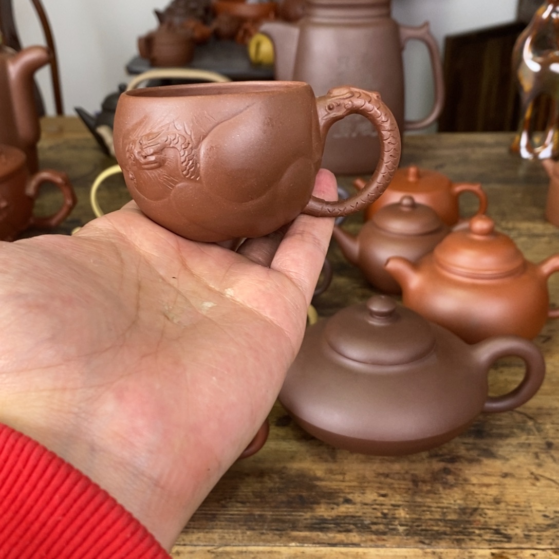 紫砂茶杯毛阿明鱼化龙杯