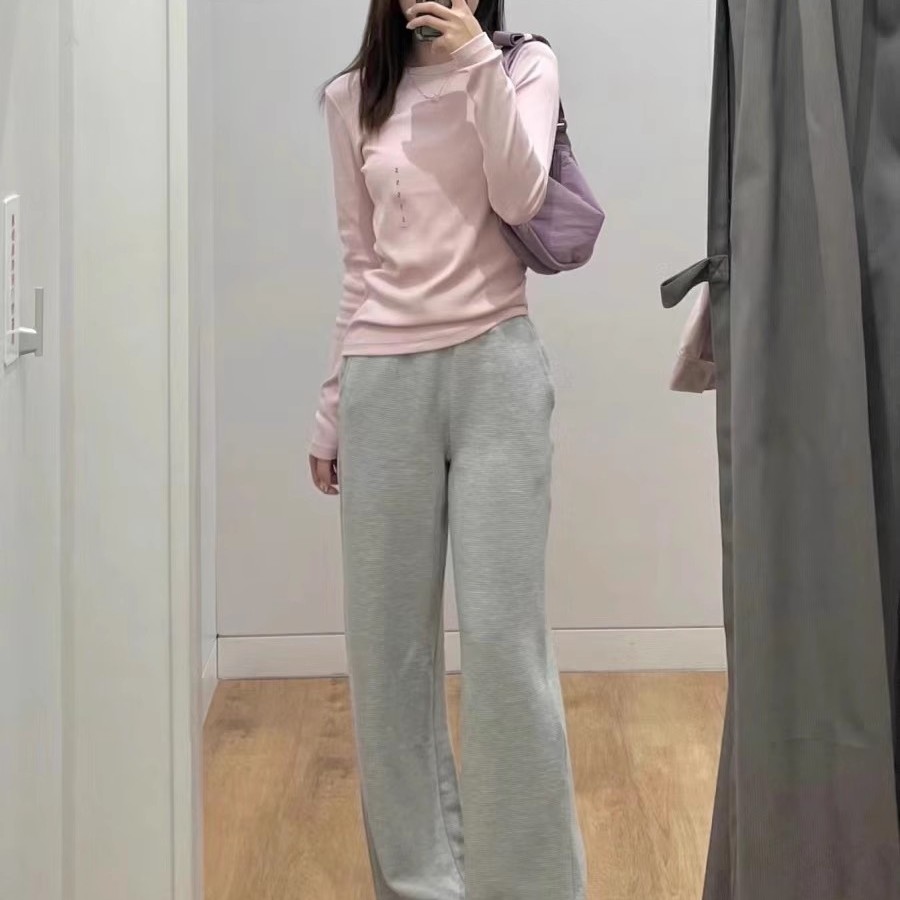 98%棉！打底T恤 秋冬新款女装简约百搭圆领套头长袖弹力内搭外穿