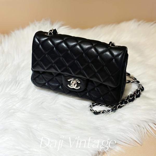 大吉中古/Chanel香奈儿cf黑银大mini斜挎包