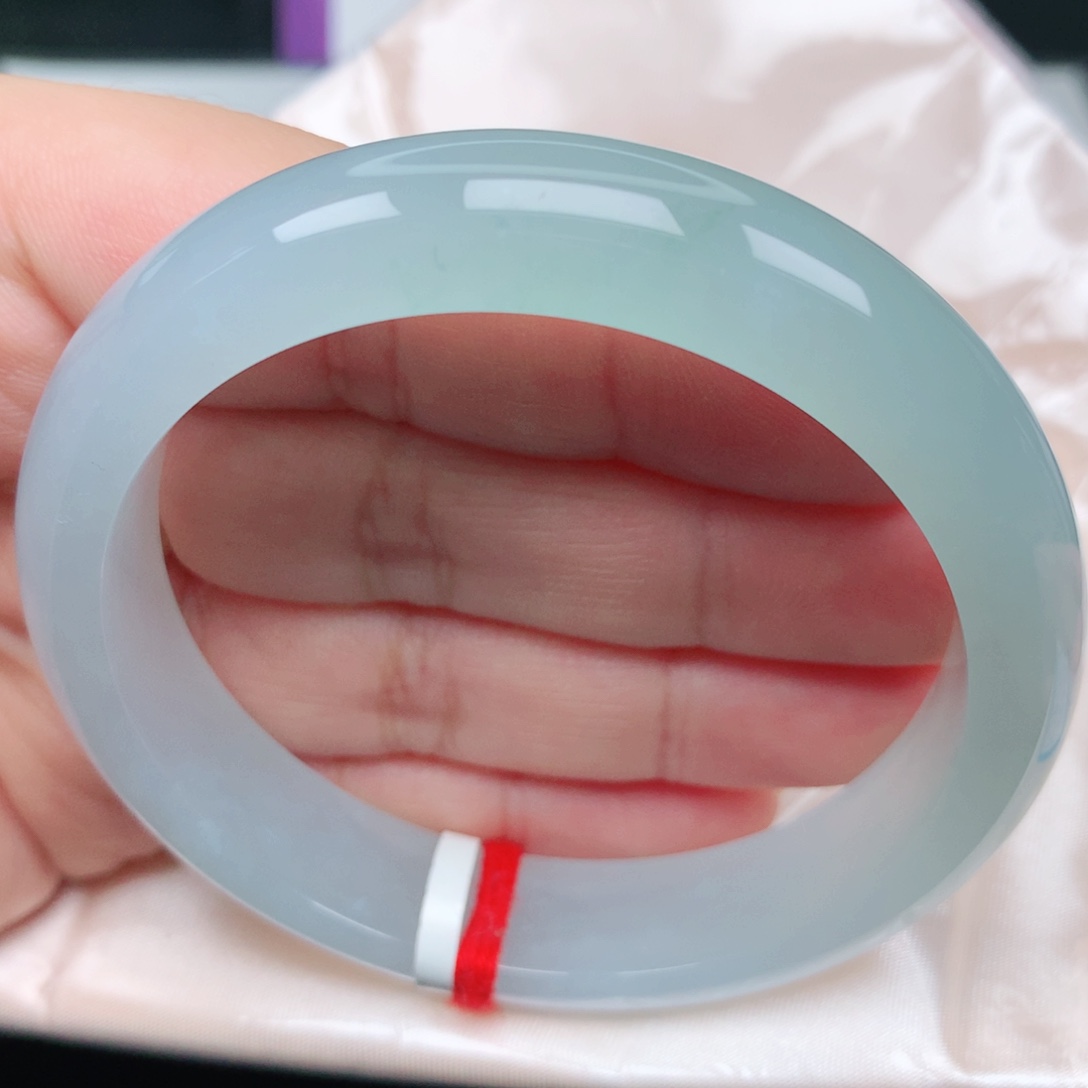 未镶嵌手镯翡翠55冰胶晴底