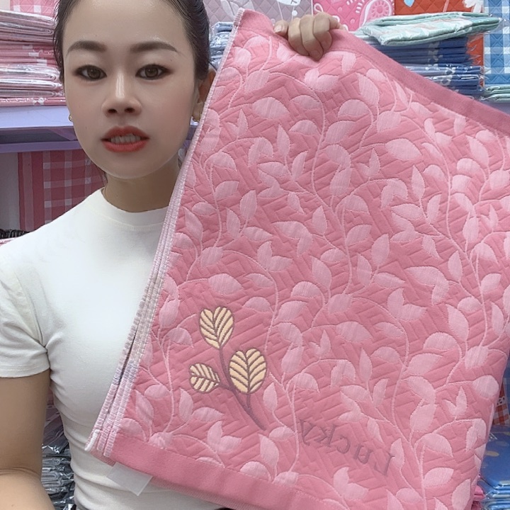 棉粉色小树叶纯棉