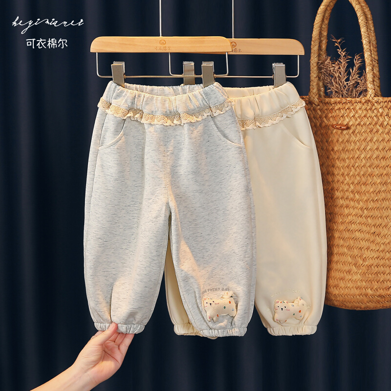 女童裤子冬季2025新款小女孩好看运动裤儿童长裤宝宝加绒休闲裤