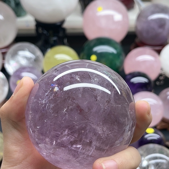 水晶天然水晶球卡6.9A463未镶嵌