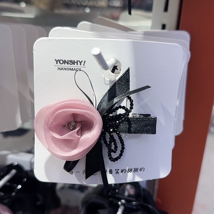 非金属布艺玫瑰花鸭嘴夹