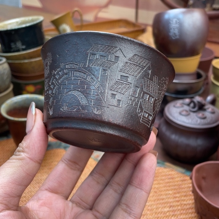 紫砂茶杯原矿紫砂主人杯