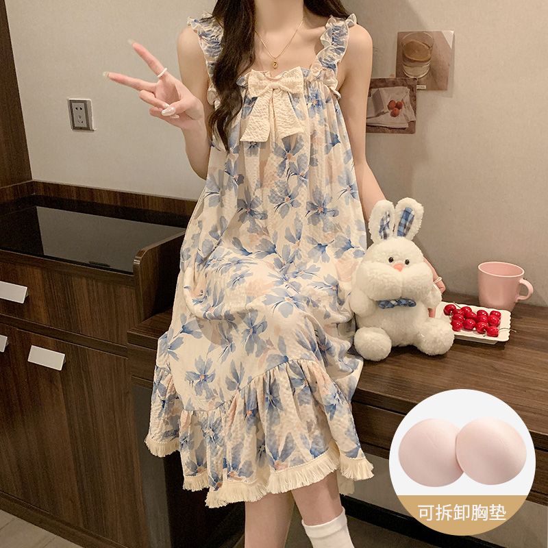 性感挂脖轻薄舒适睡衣轻奢镂空蕾丝连体露背睡裙家居服迷人配丝袜