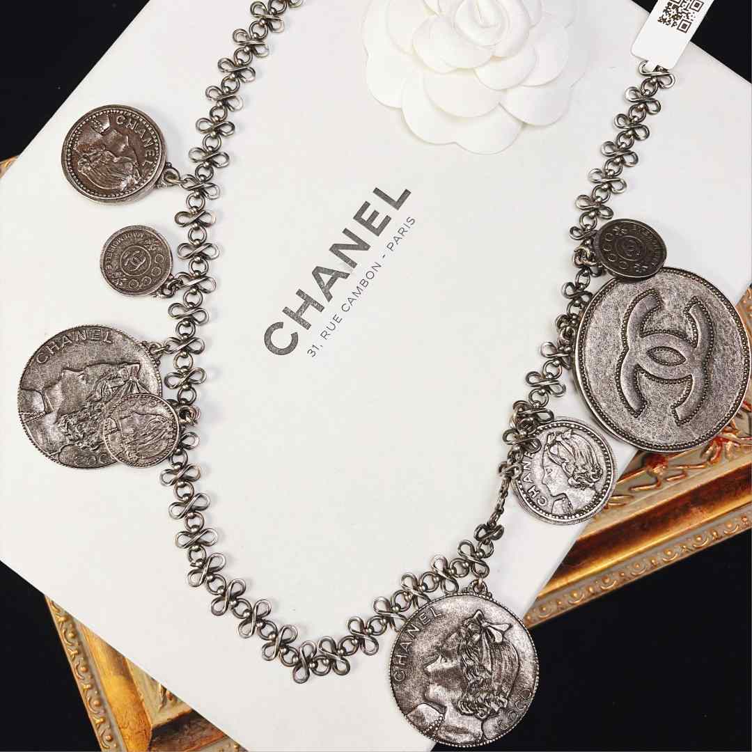 95新 Chanel/香奈儿 柚礼中古/香奈儿金币项链lz408889