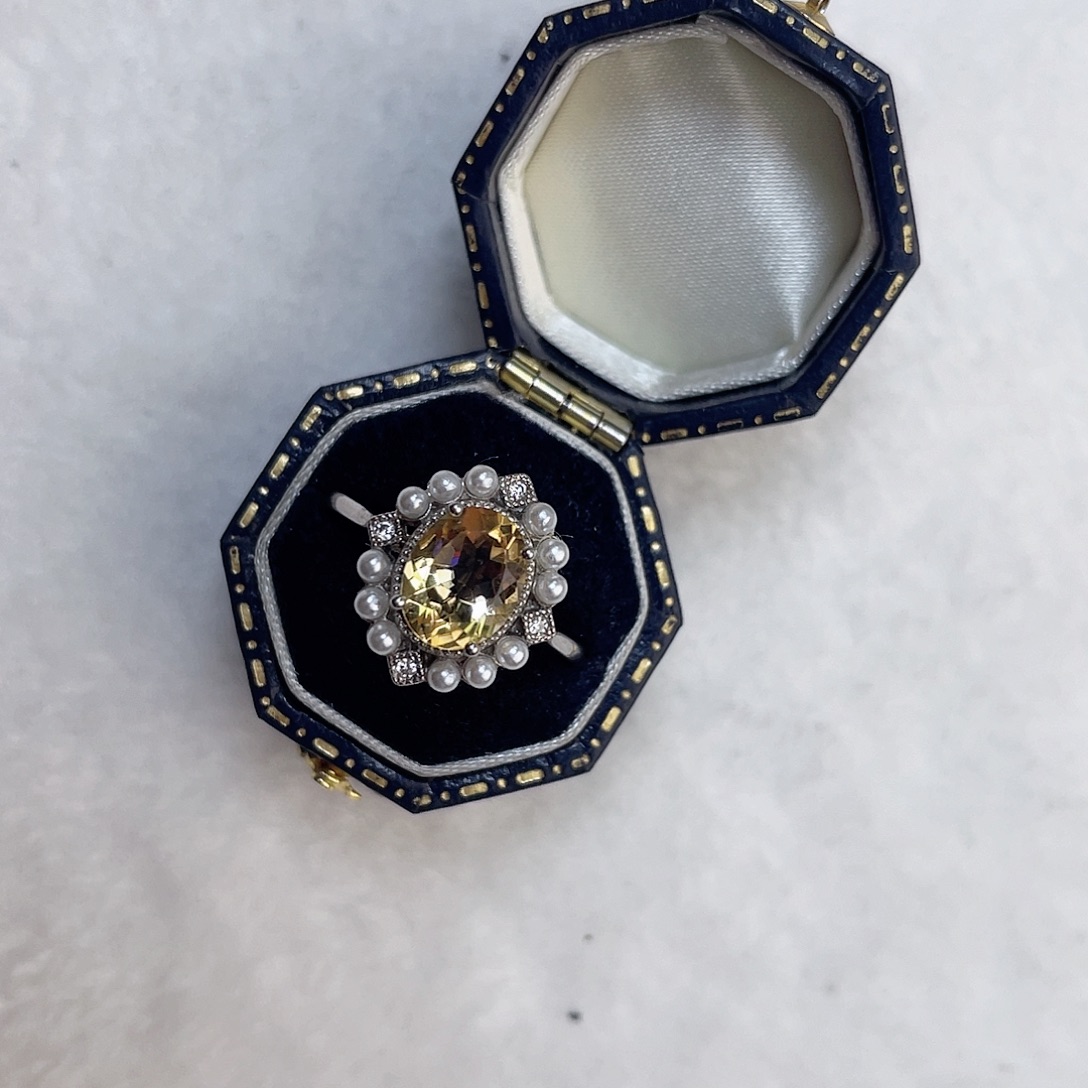 银S925镶嵌戒指黄晶换暴力黄