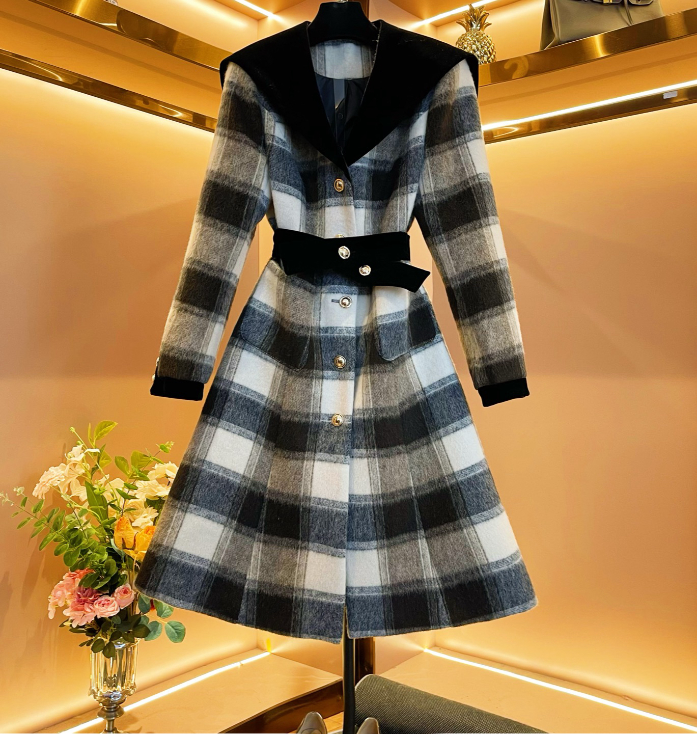 【格韵清宁】[晖晖]轻奢设计款优雅气质修身时尚收腰连衣裙-88263