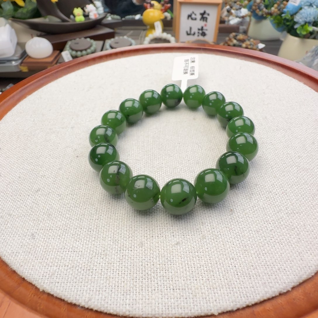 和田玉未镶嵌手链卡12老俄玉化红皮碧玉，17