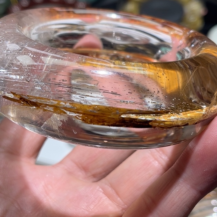 小***子手镯未镶嵌水晶天然巴西白水晶手镯