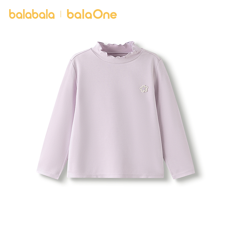 【balaOne】巴拉巴拉童装女童长袖恤儿童2025冬季新款打底衫发热抗