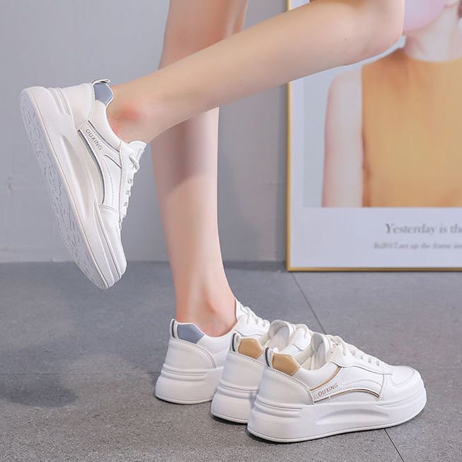 直播间扣号 透气休闲板鞋小白鞋厚底百搭