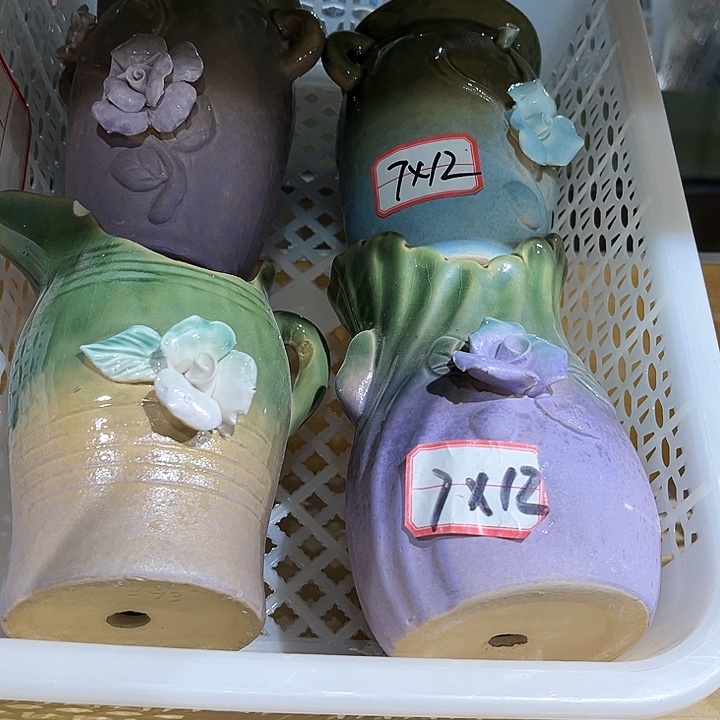 瓷片花盆多肉植物艺术品