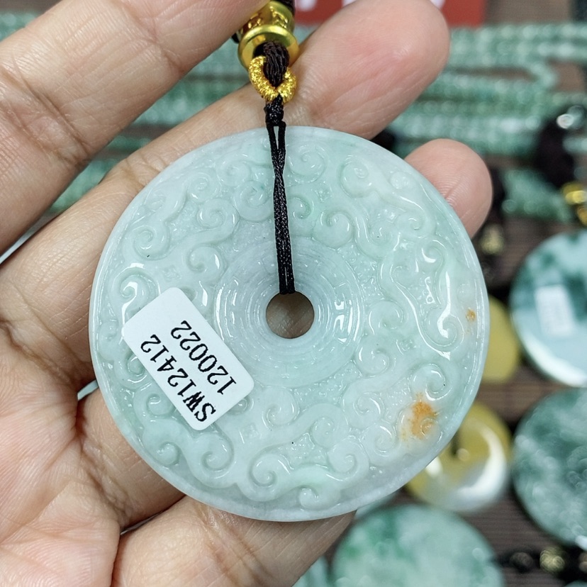 【闪购商品】翡翠颈饰未镶嵌玉吊坠翡翠玉双面仿古平安扣