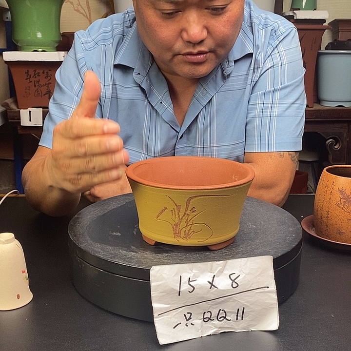 紫砂花盆货号一只QQ11