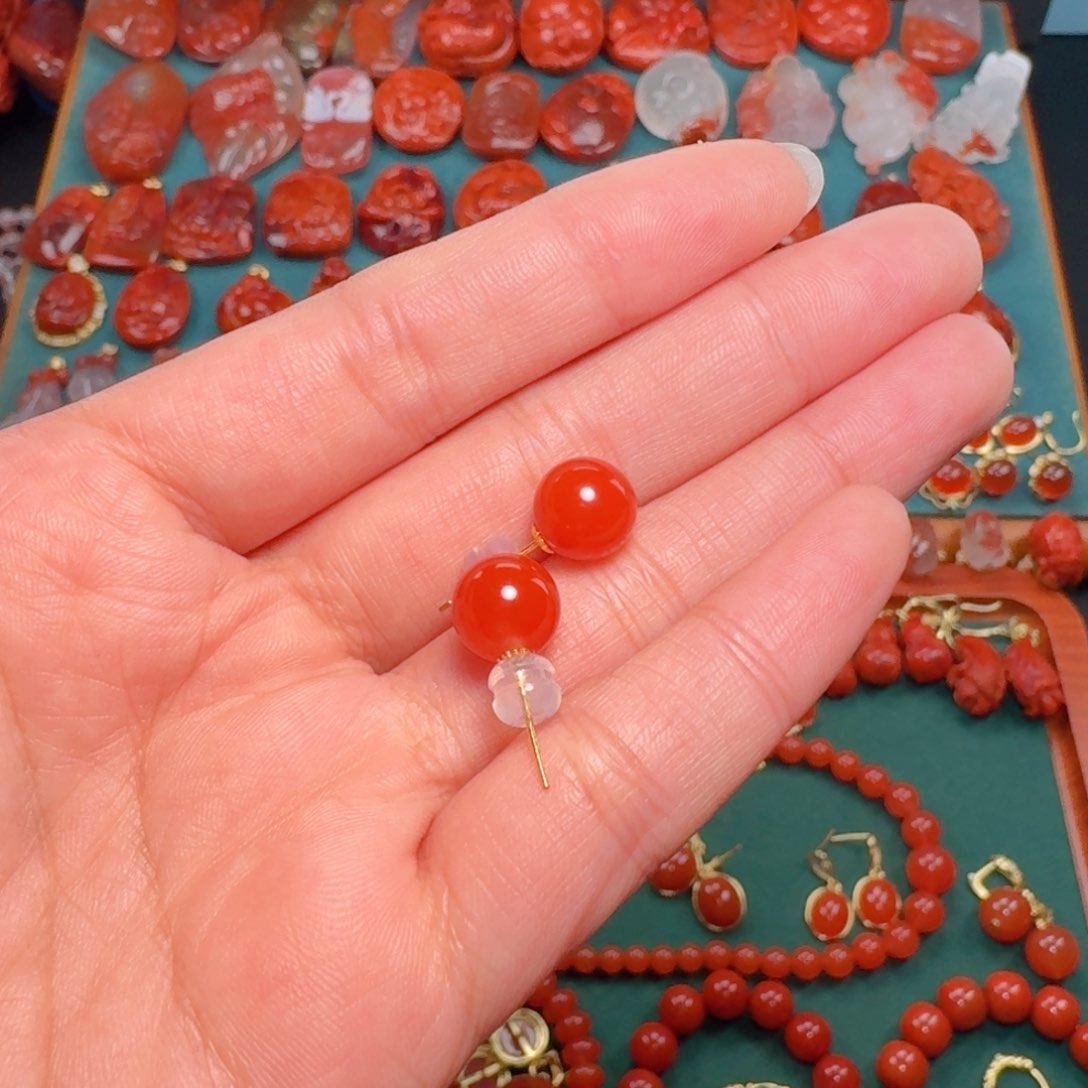 南红玛瑙南红18K金镶嵌