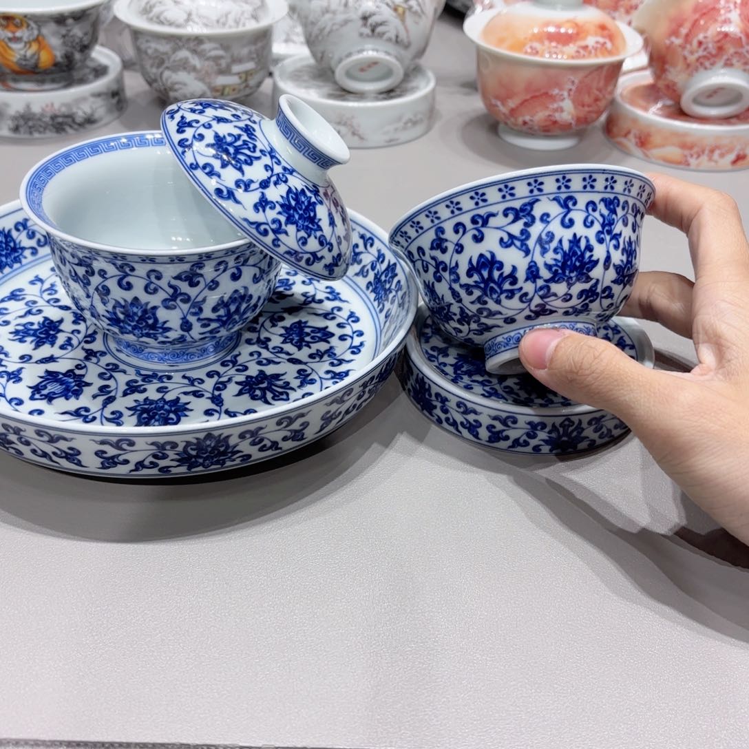 盖碗景德镇高温茶具