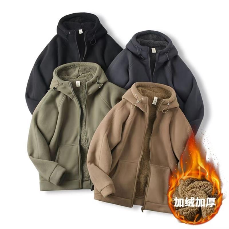 900克！加绒加厚男女同款摇粒绒外套连帽秋冬休闲保暖外套2688