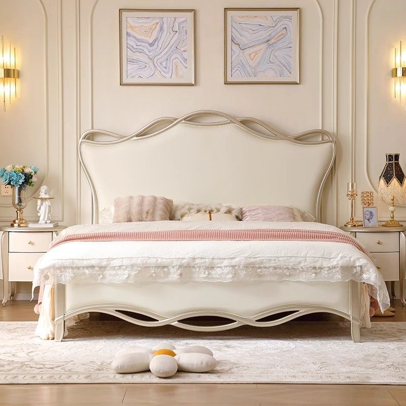 丝带床美式实木主卧轻奢主卧双人现代双人床简约欧式公主新款大床