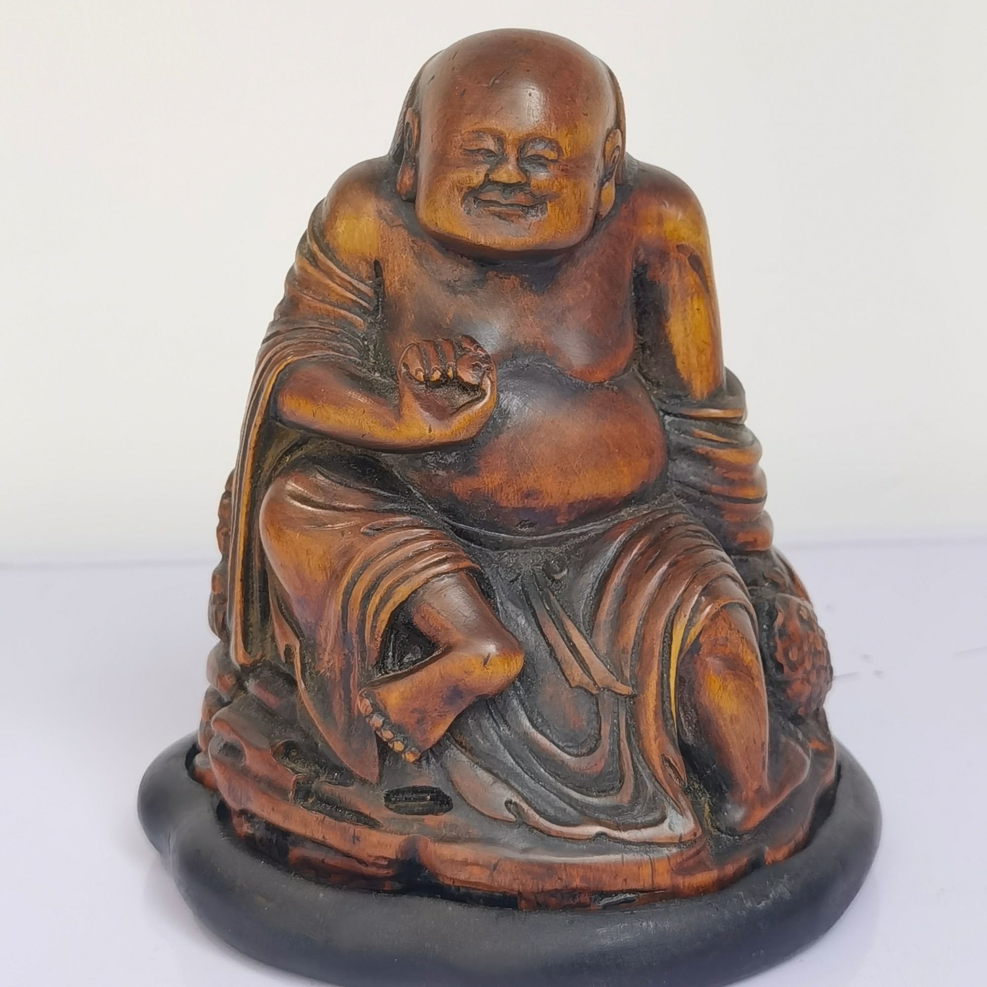 清 竹根雕“刘海戏蟾”摆件