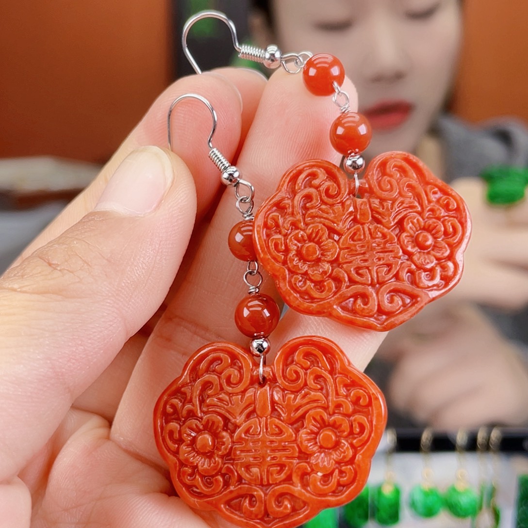 翡翠未镶嵌耳饰饰品