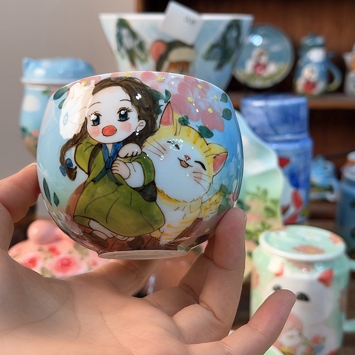 陶景德镇釉下手绘陶瓷 