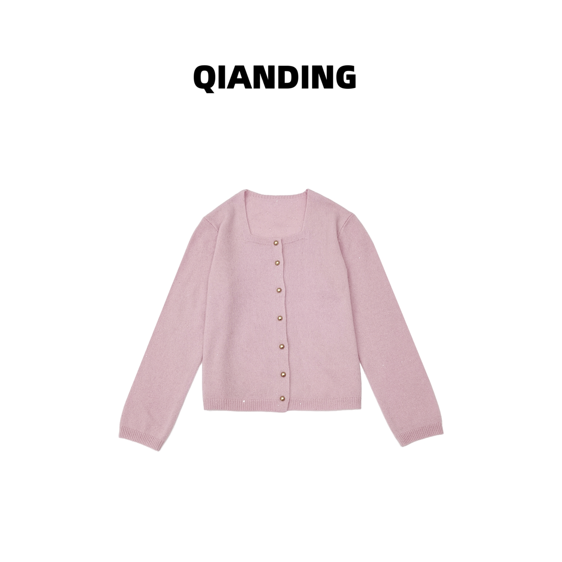 【QIANDING】【少女心愿】100%羊毛显瘦保暖针织时尚百搭毛衣F563