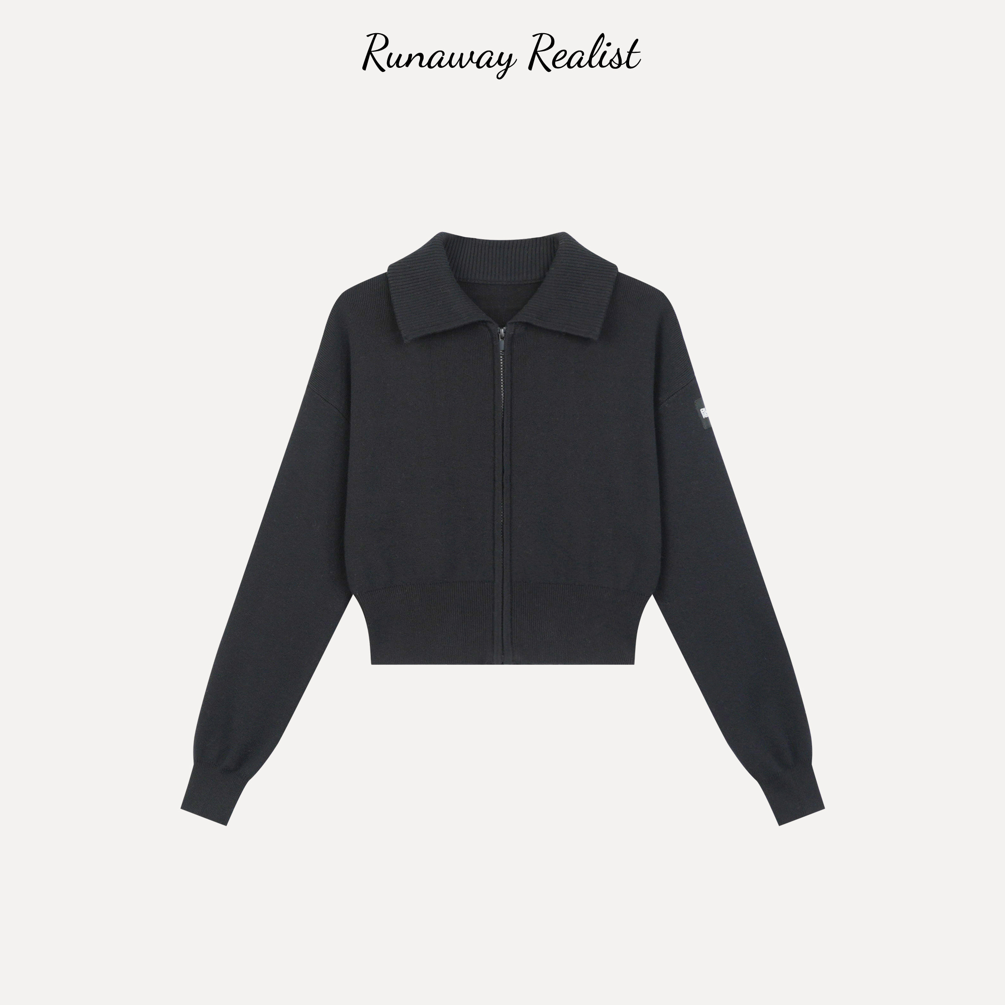 【RUNAWAY REALIST】羊绒精梳棉混纺抗起球收腰拉链衫 W583