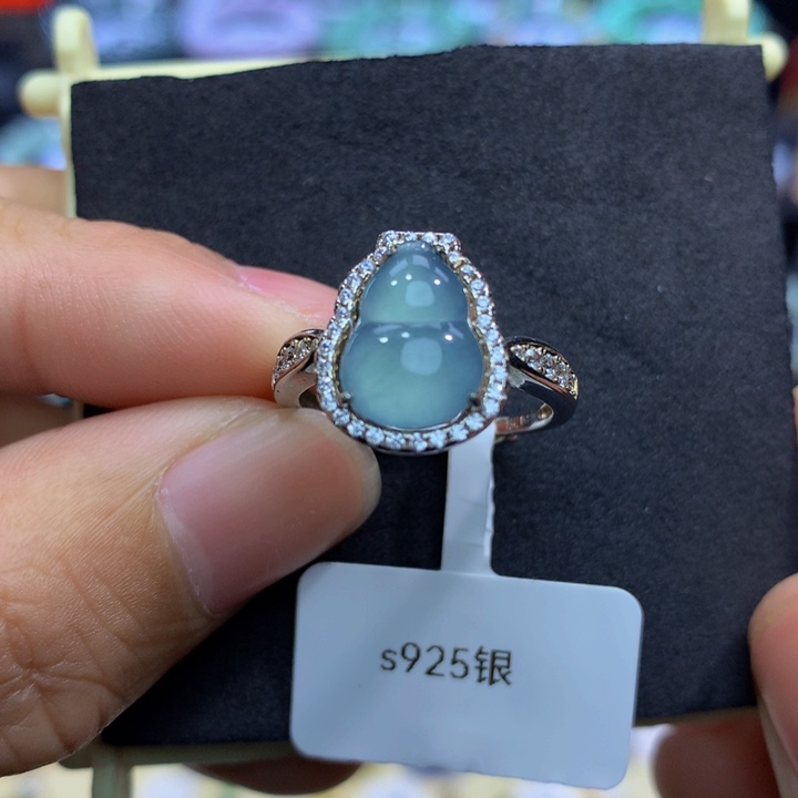 翡翠手链银S925镶嵌翡翠 