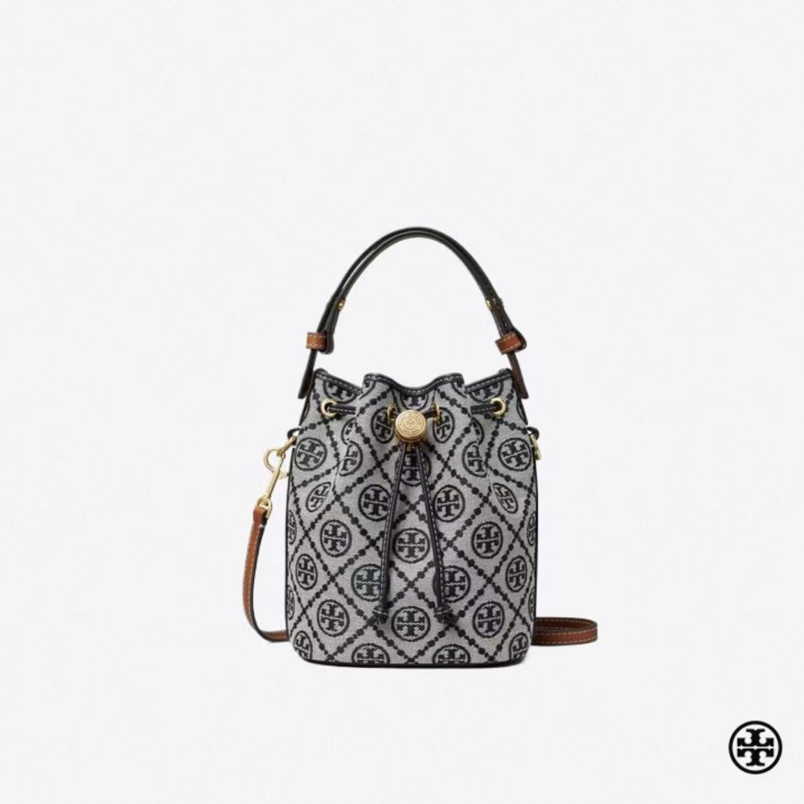 未使用 TORY BURCH/汤丽柏琦 【诗诗】tb新款蓝老花水桶斜挎包