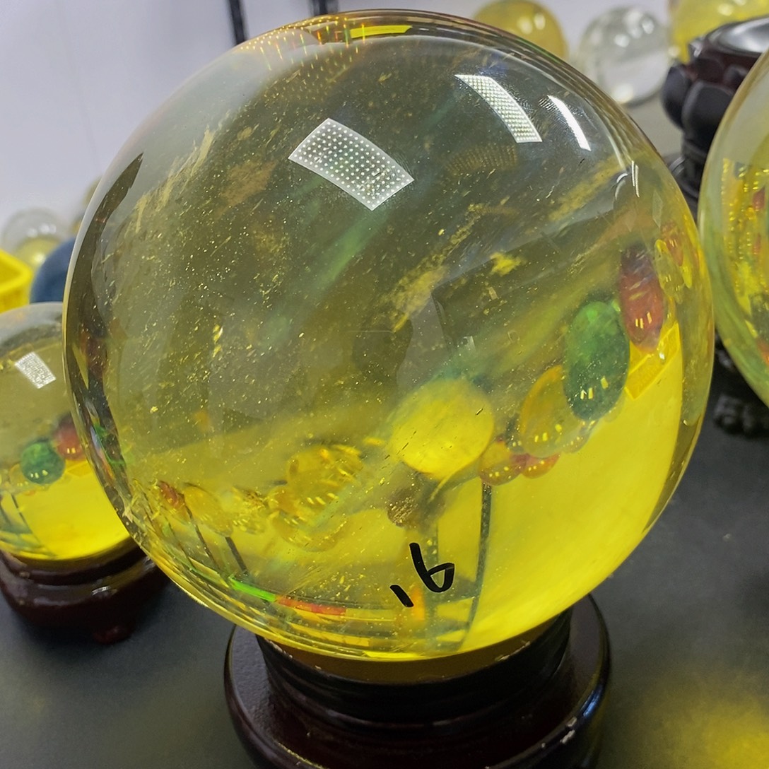 特***石材16厘米黄水摆件