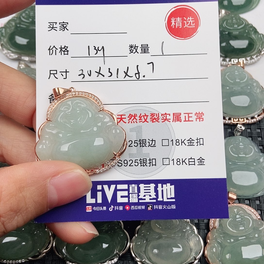 翡翠银S925镶嵌颈饰