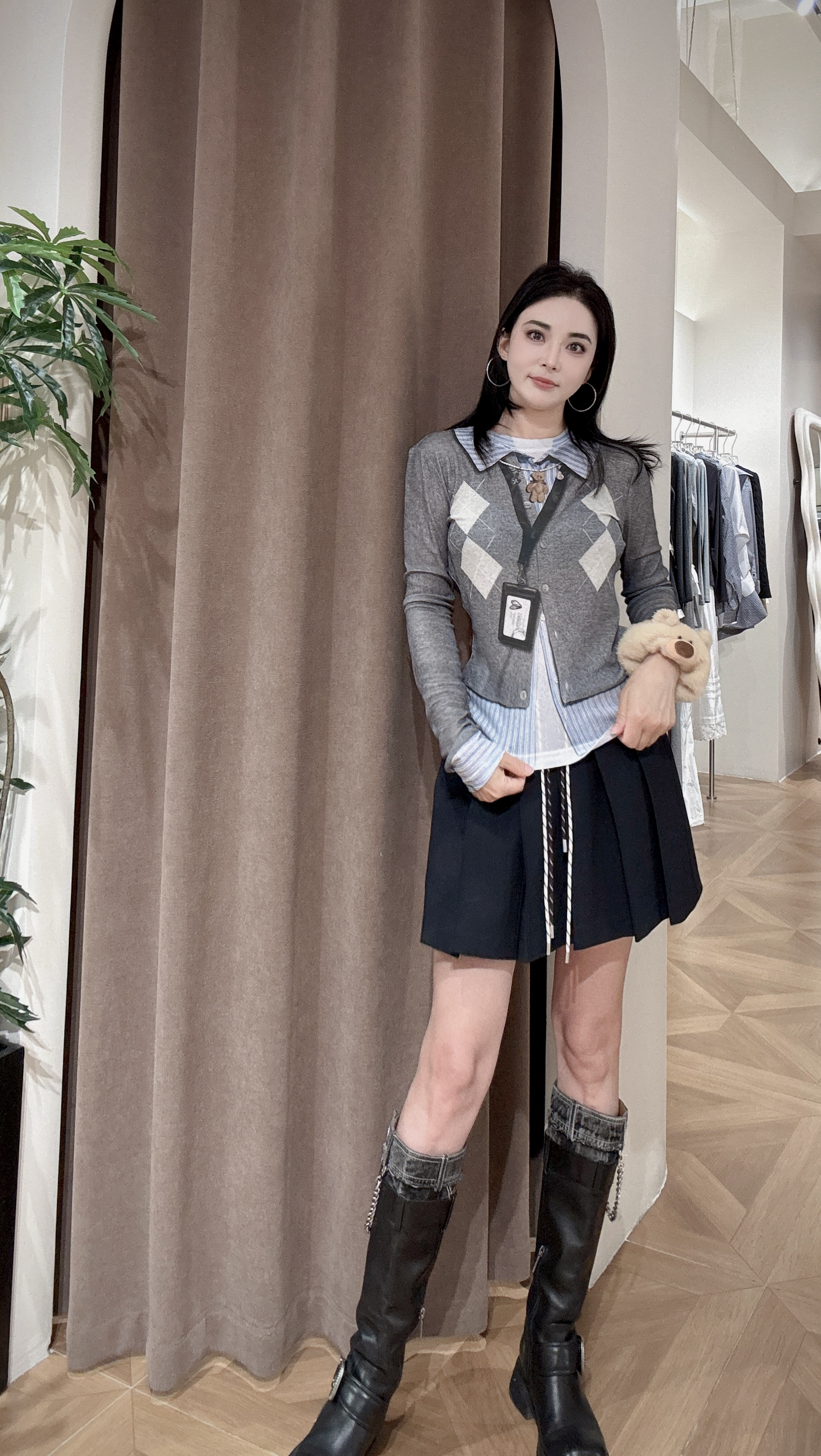 彩绘明线装饰印花INS风长袖T恤短款韩版秋冬海妖风