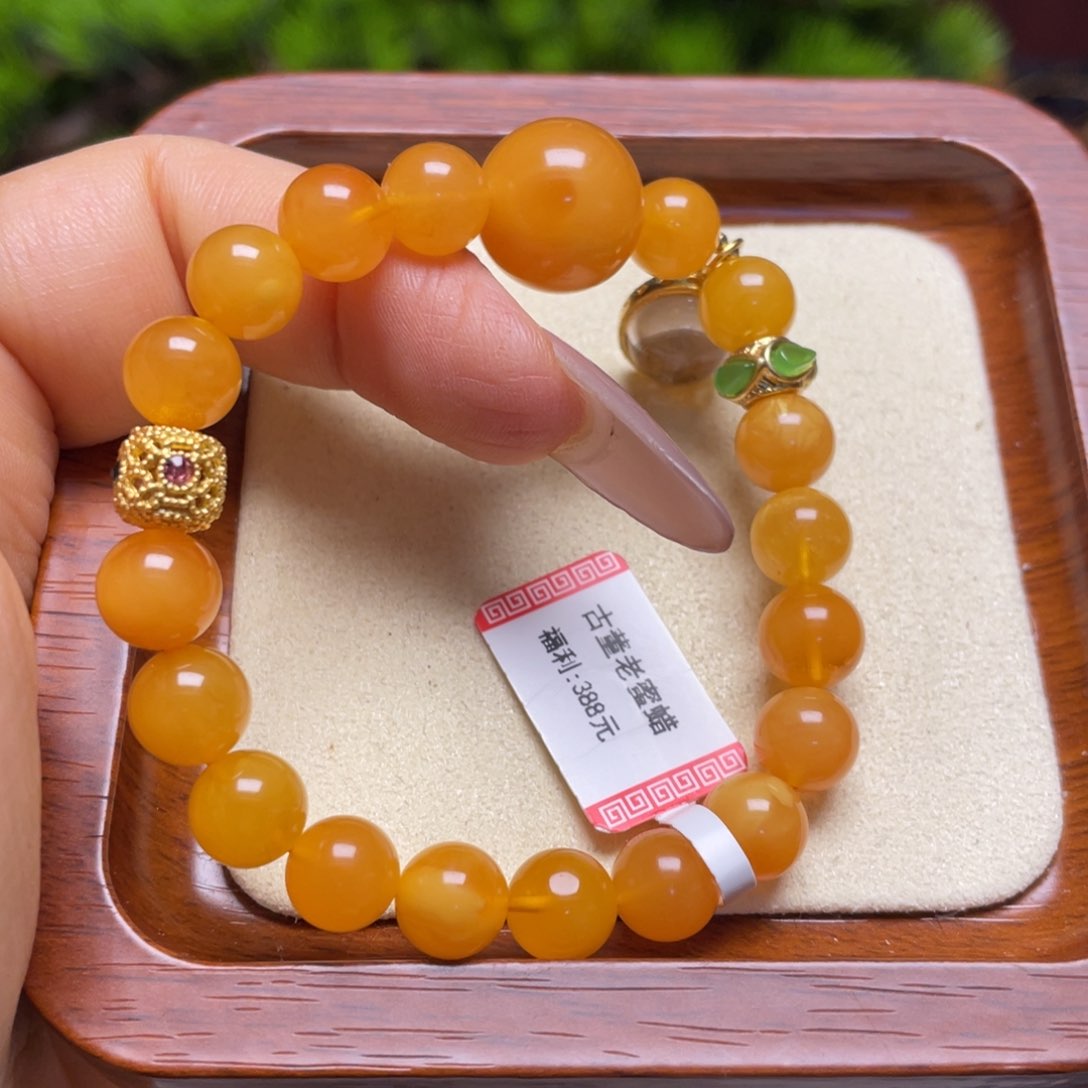 未镶嵌蜜蜡手链手串