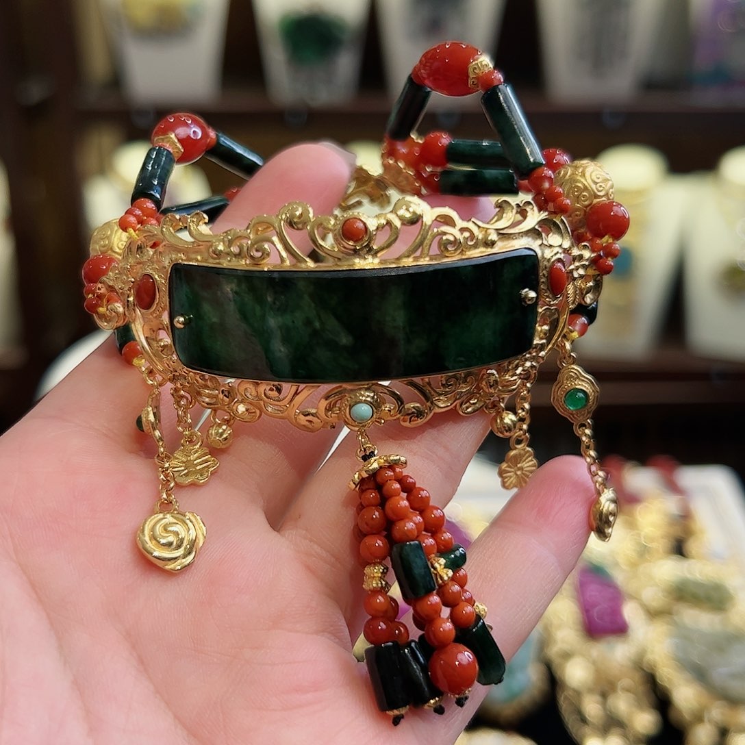 翡翠手链银S925镶嵌手链