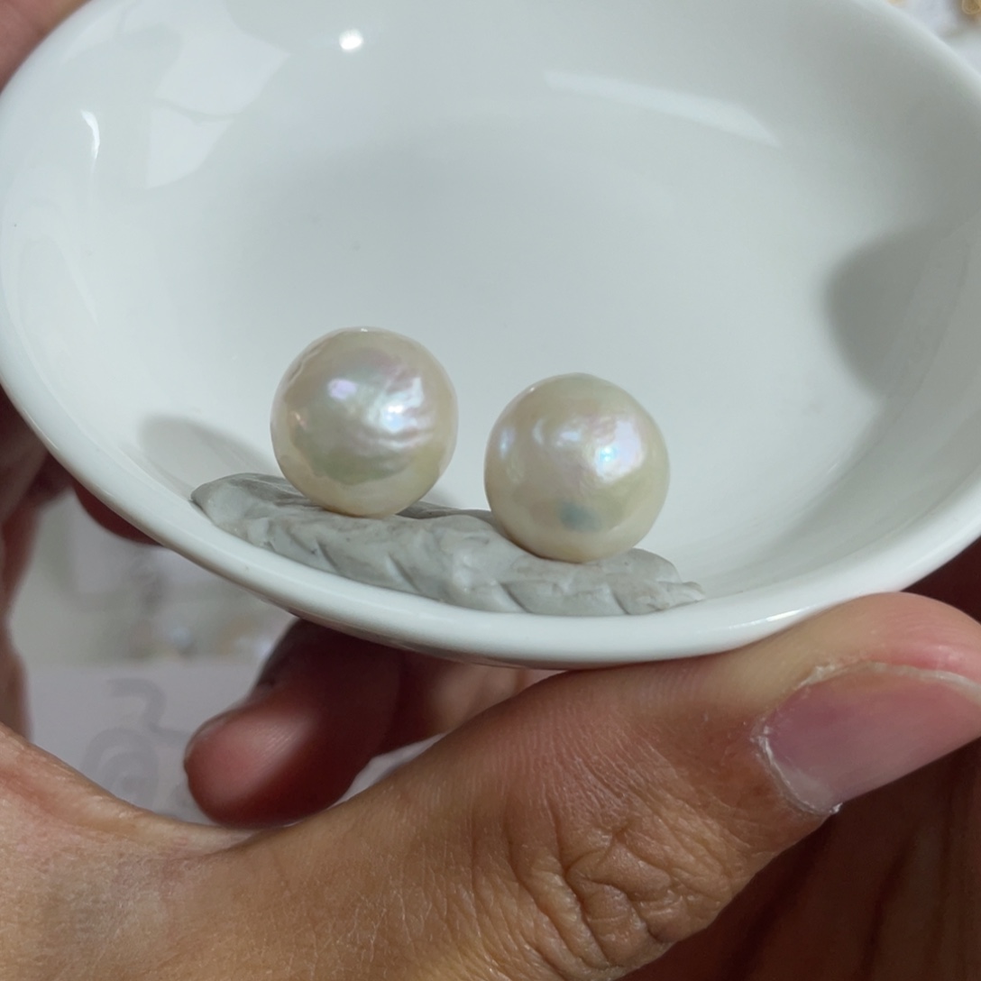 淡水珍珠耳饰银S925镶嵌