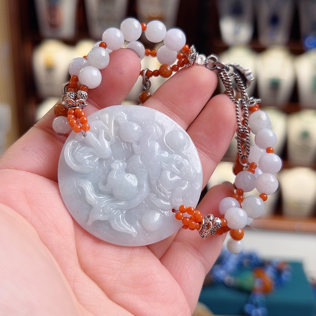 翡翠未镶嵌手链国风