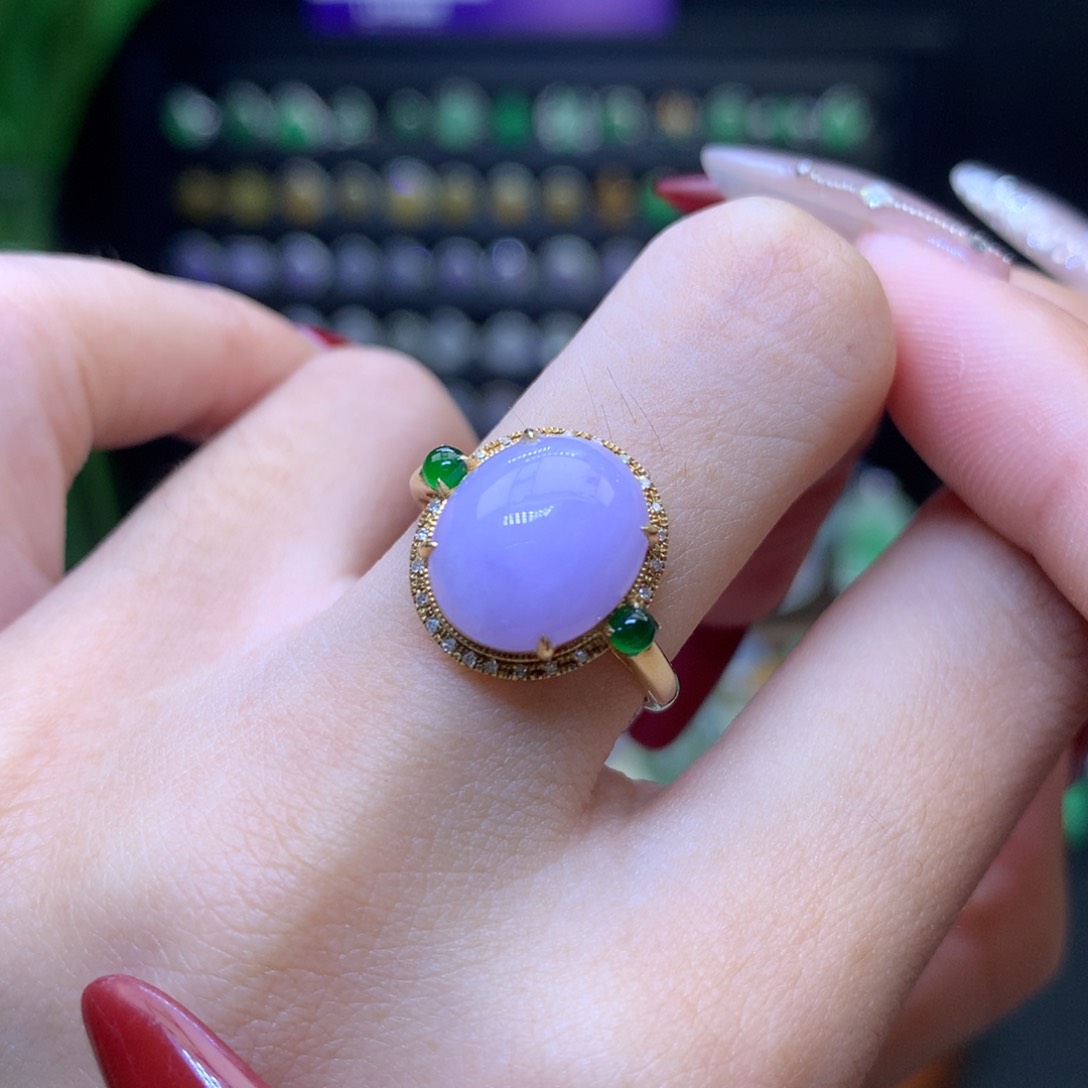 翡翠颈饰18K金镶嵌天然