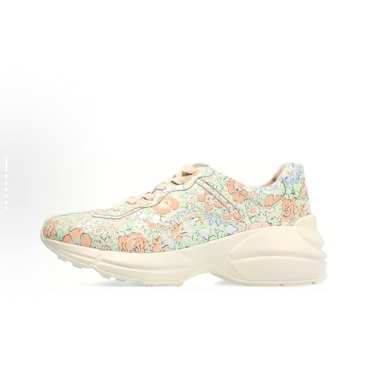 未使用 GUCCI/古驰 女款印花复古厚底百搭低帮时尚老爹鞋经典