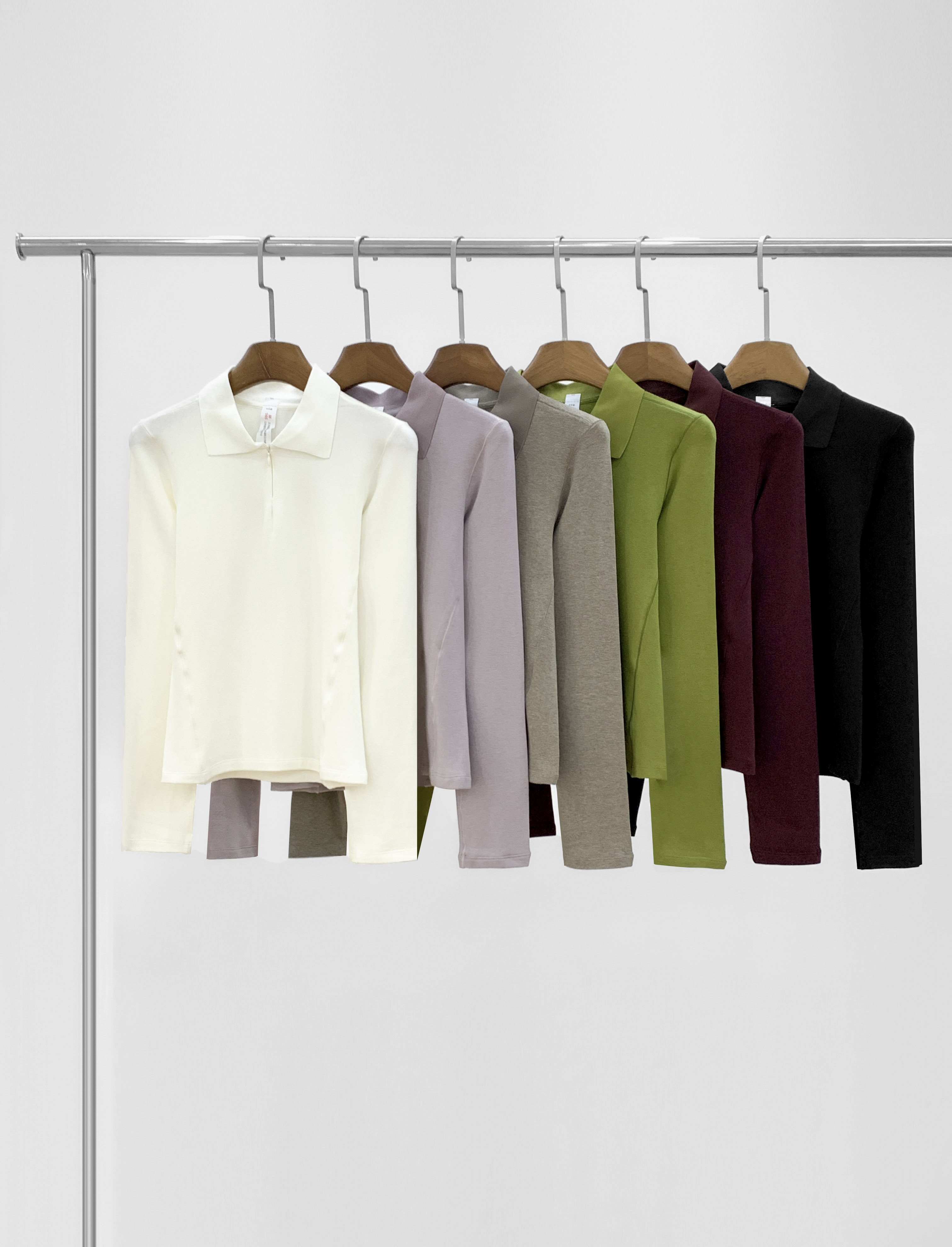 POLO领拉链打底衫