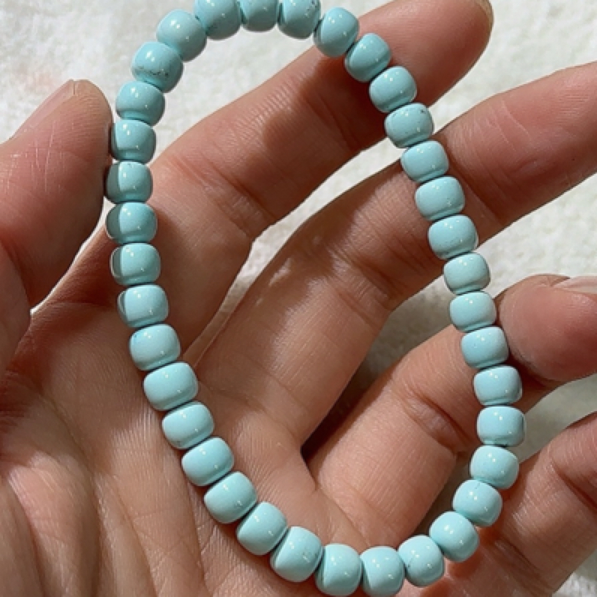 高瓷绿松石手链 蓝色系 59.m绿松石手链 绿松石手链