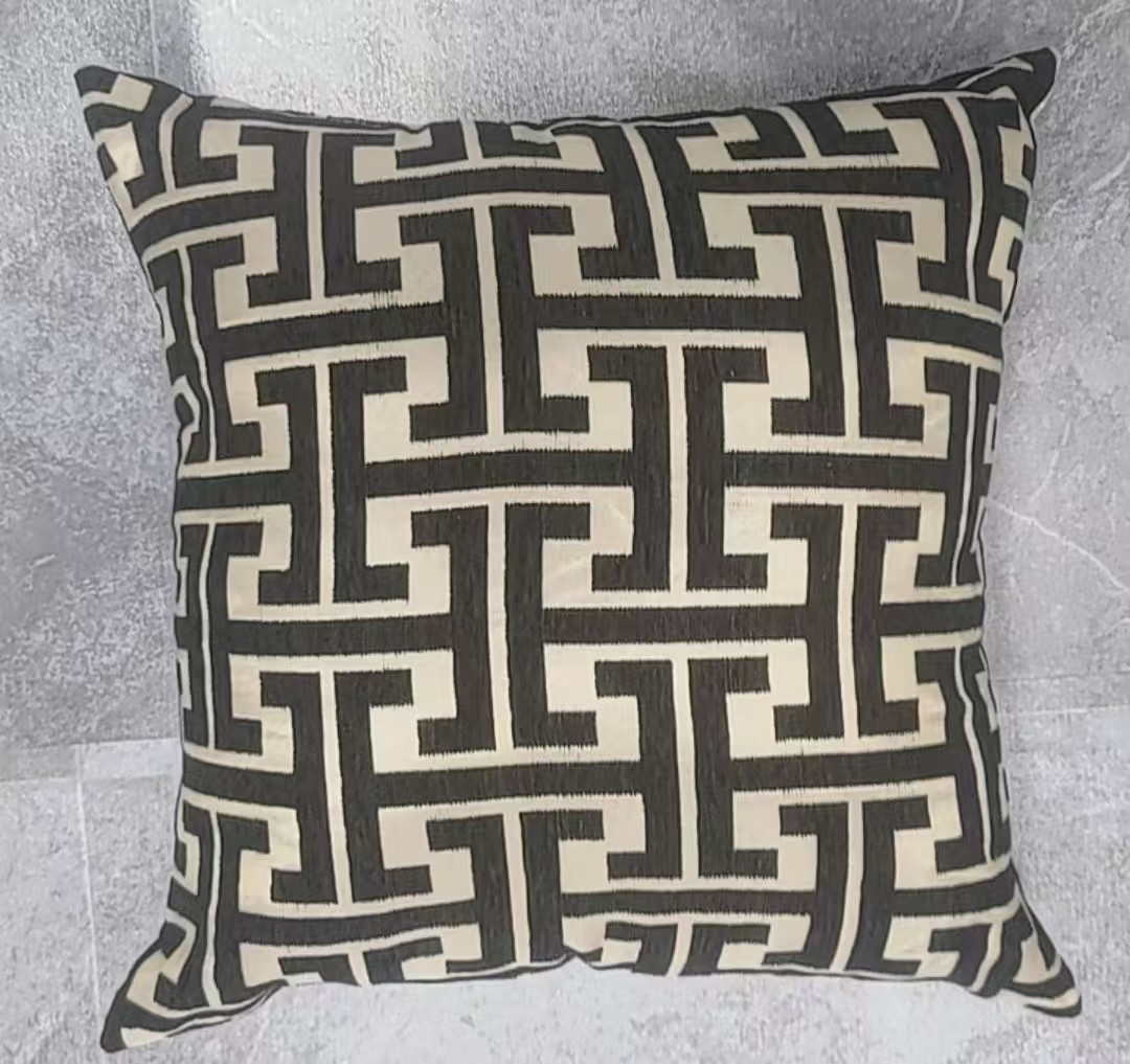 60雪尼尔几何线条抱枕套多色多尺寸可选家用靠背套轻奢卧室大号