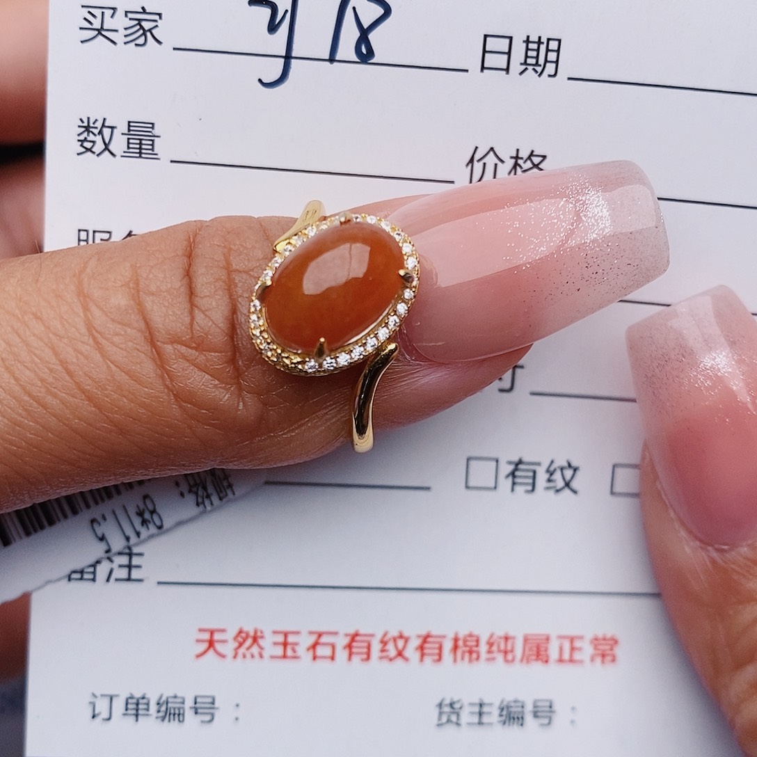 翡翠戒指银S925镶嵌戒指