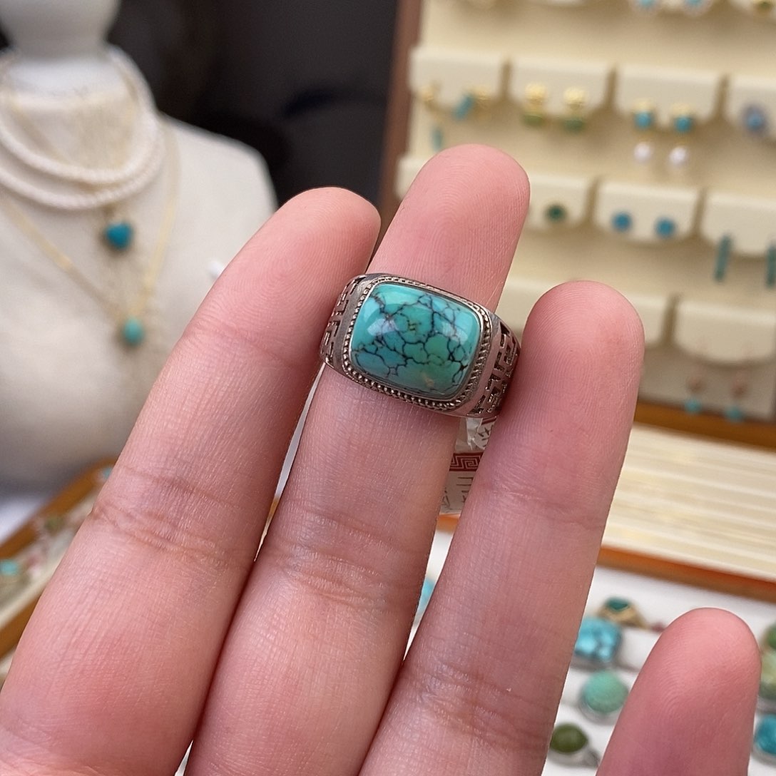 绿松石戒指银S925镶嵌M****h