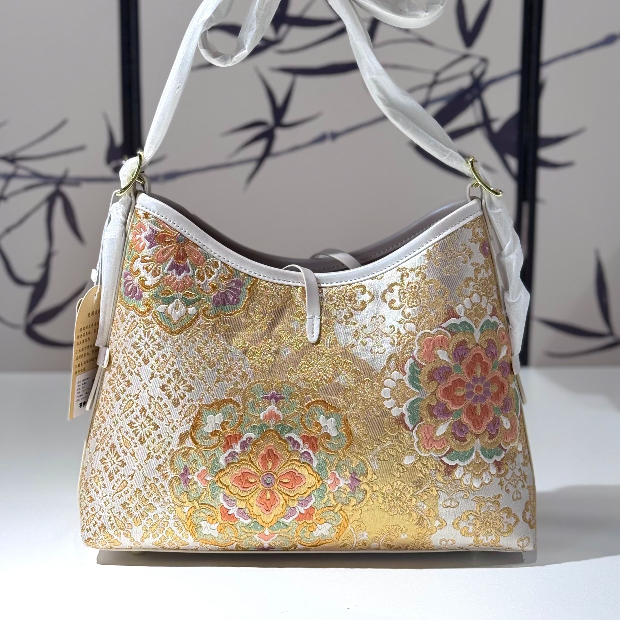 【新品】 非遗真丝唐锦 30厘米凯瑞龙须包 单肩斜挎包 新中式国风包