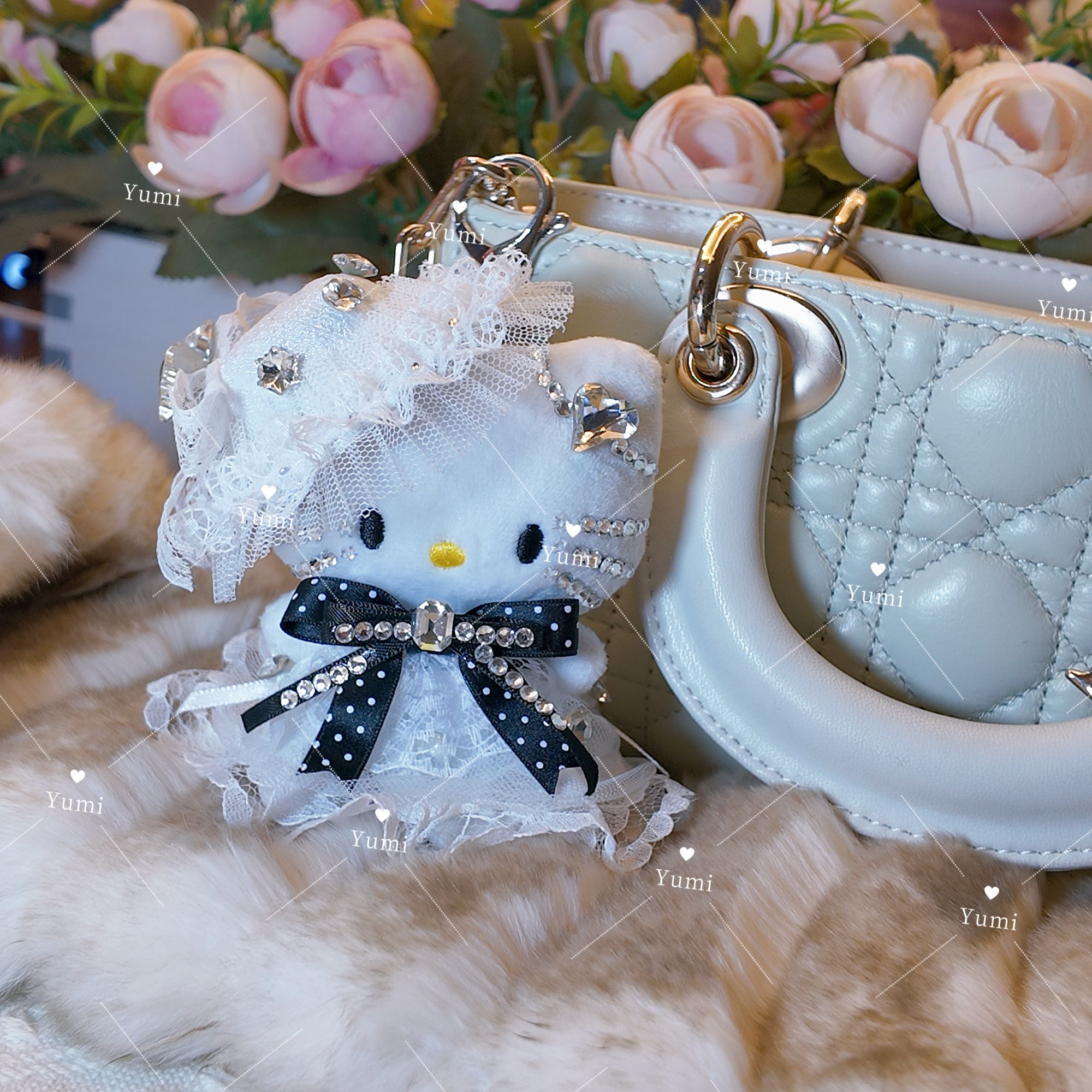 Yumi手作玩偶 海盐奶泡 平安夜圣诞节礼物钥匙扣包挂kitty挂件