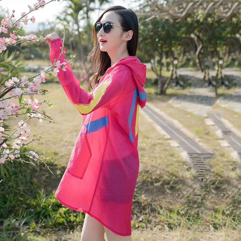 2559 GZ七楼夏季新款韩版透气防晒衣女中长款长袖休闲开衫外套