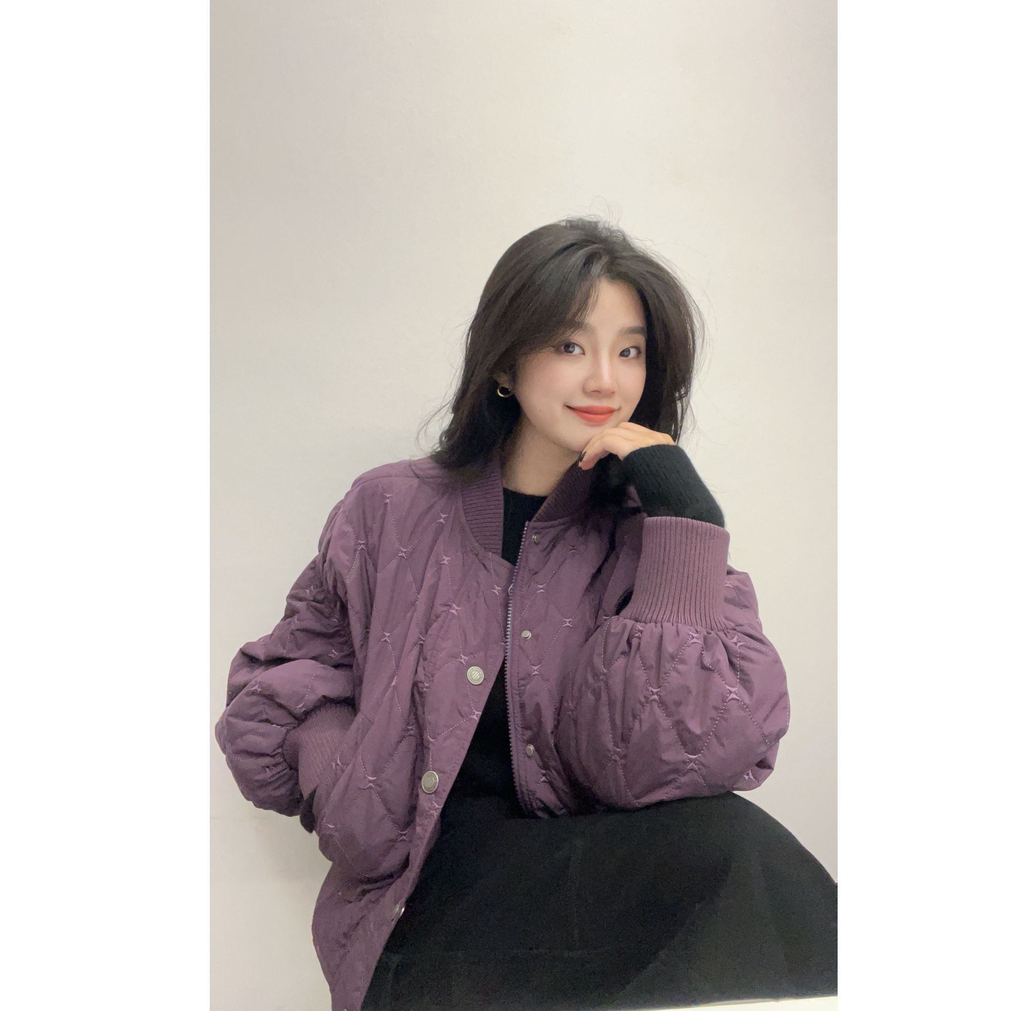 AMASS/阿玛施秋冬穿搭时尚百搭小香风经典菱格上衣外套女5400844